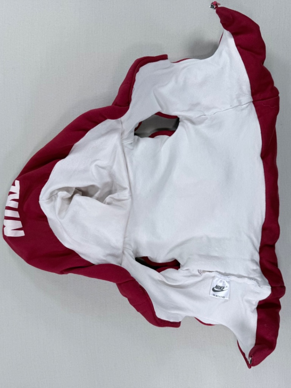 Nike Air Infant Hooded Fleece Vest Red 18 Months 100% Cotton EUC - Picture 3 of 5